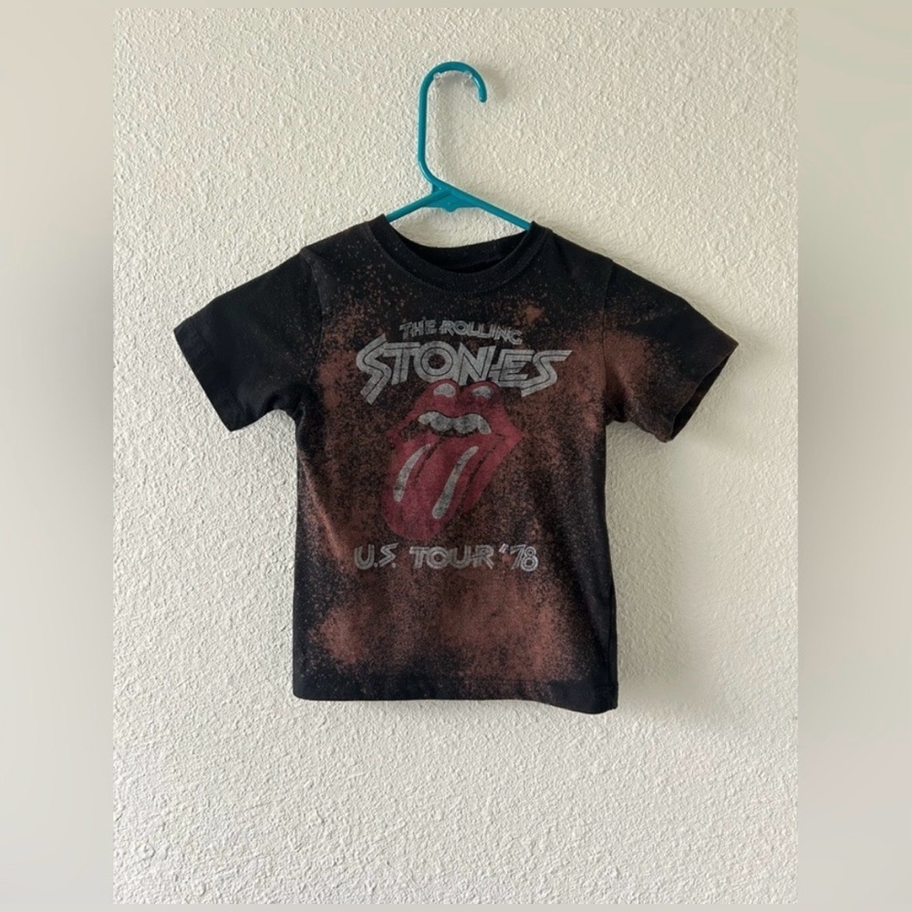 Rolling Stones US Tour ’78 Toddler Tee Size 4 | Bleach Splatter Graphic Shirt - Picture 9 of 9